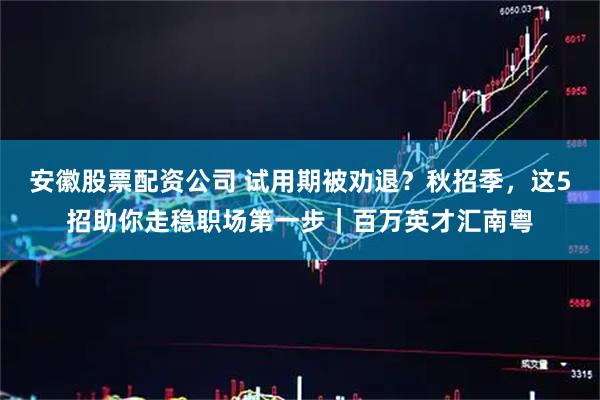 安徽股票配资公司 试用期被劝退？秋招季，这5招助你走稳职场第一步｜百万英才汇南粤